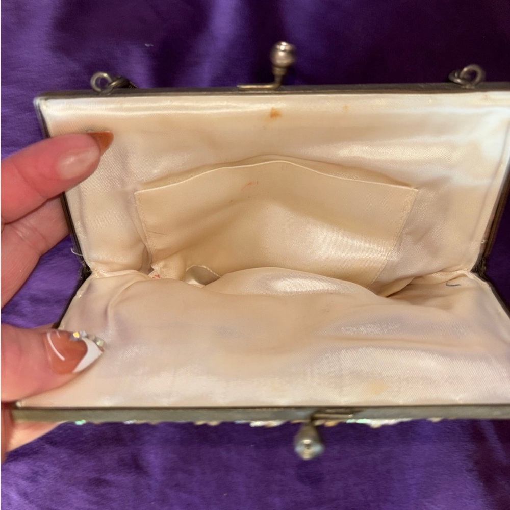 Vintage Designer Walborg beaded clutch with crystals bag made in Hong Kong - Picture 3 of 11